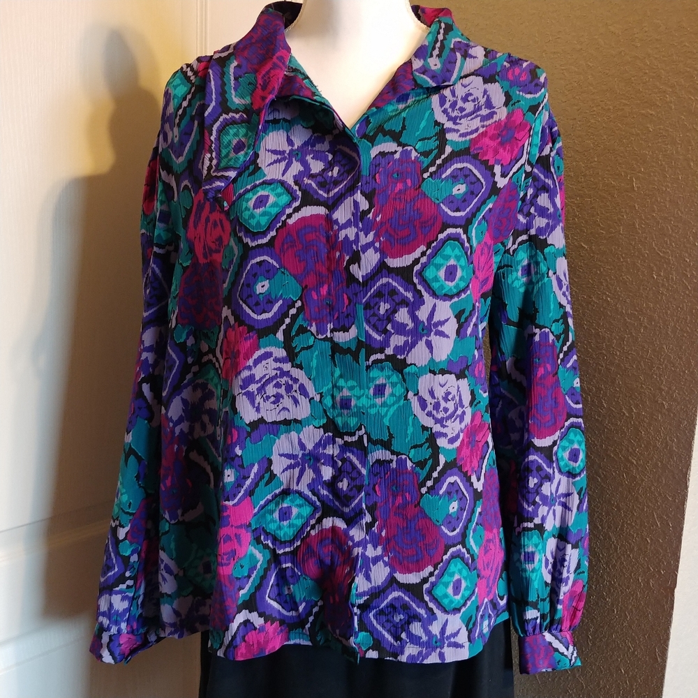 Jeri Marque Adjustable Collar Blouse